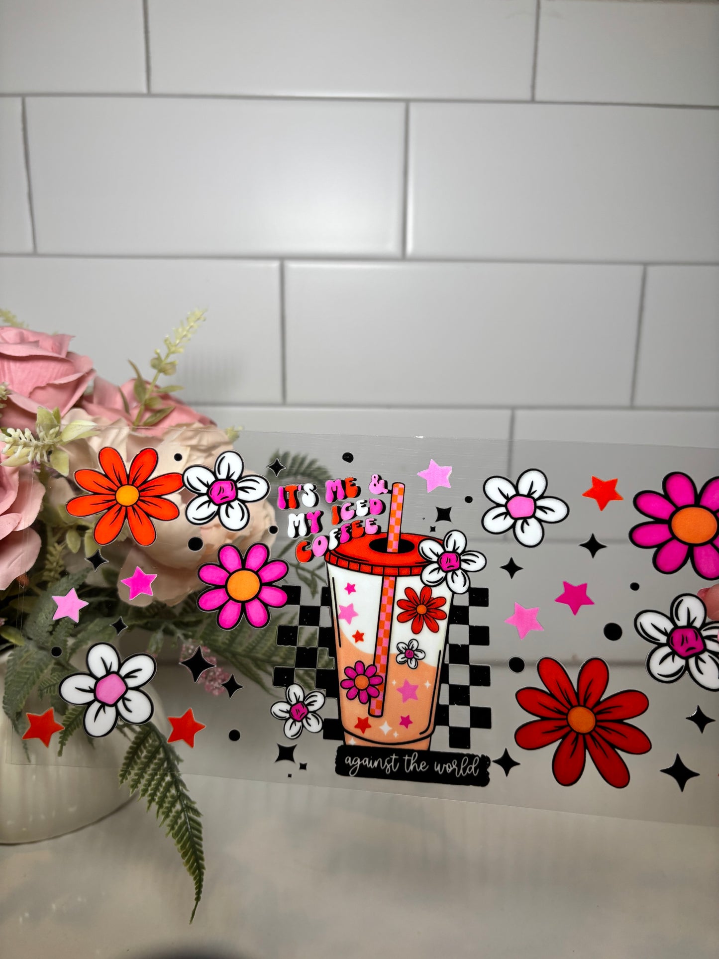 1-Floral Coffee UV DTF Cup Wrap