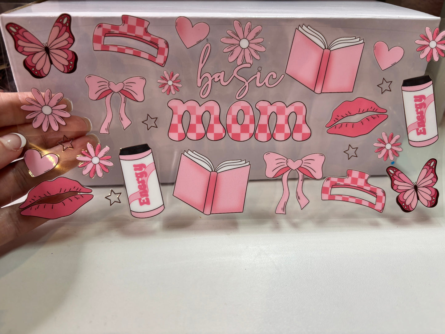 Basic Mom UV DTF Cup Wrap