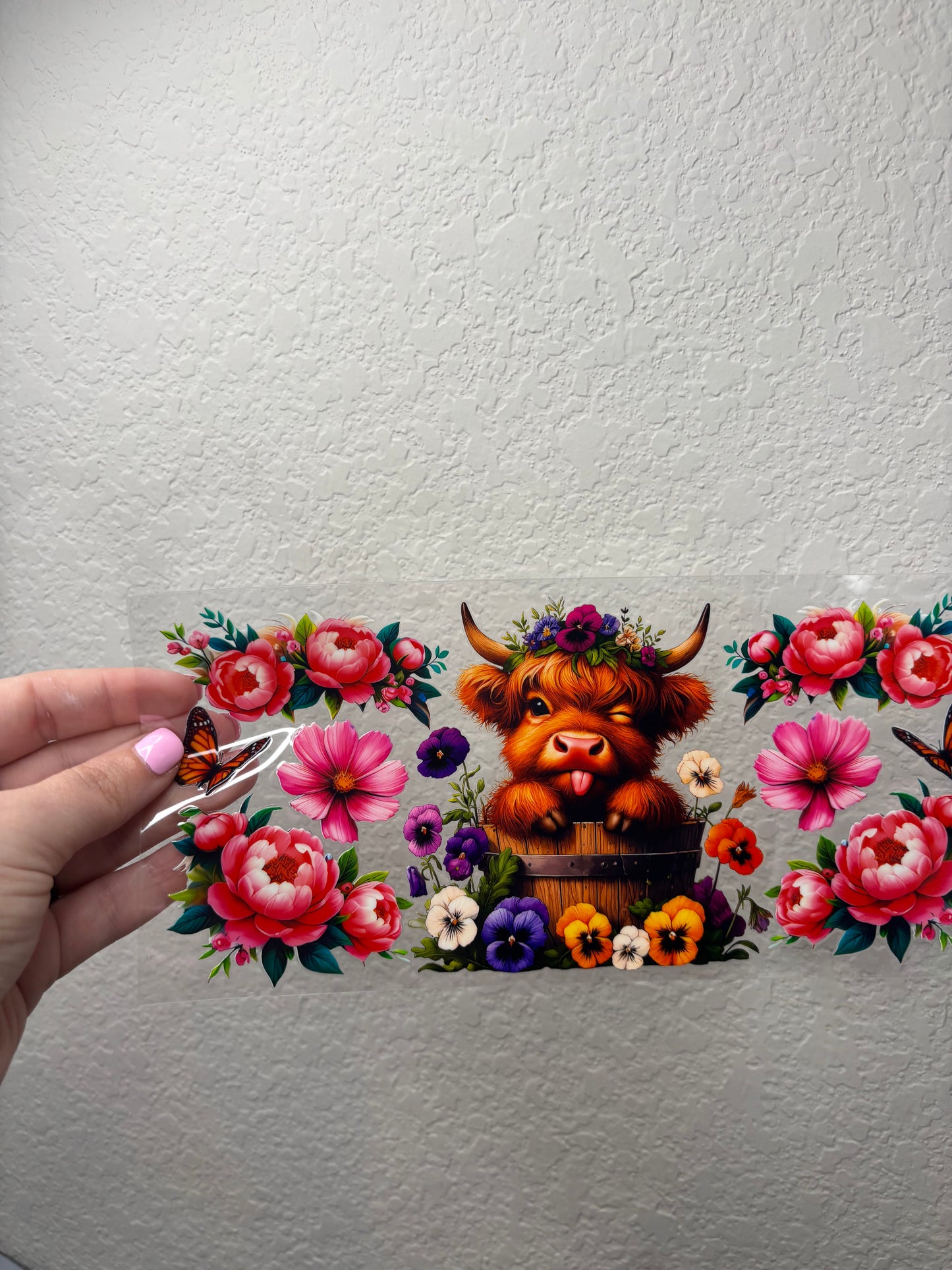 Silly Highland Cow UV DTF Cup Wrap