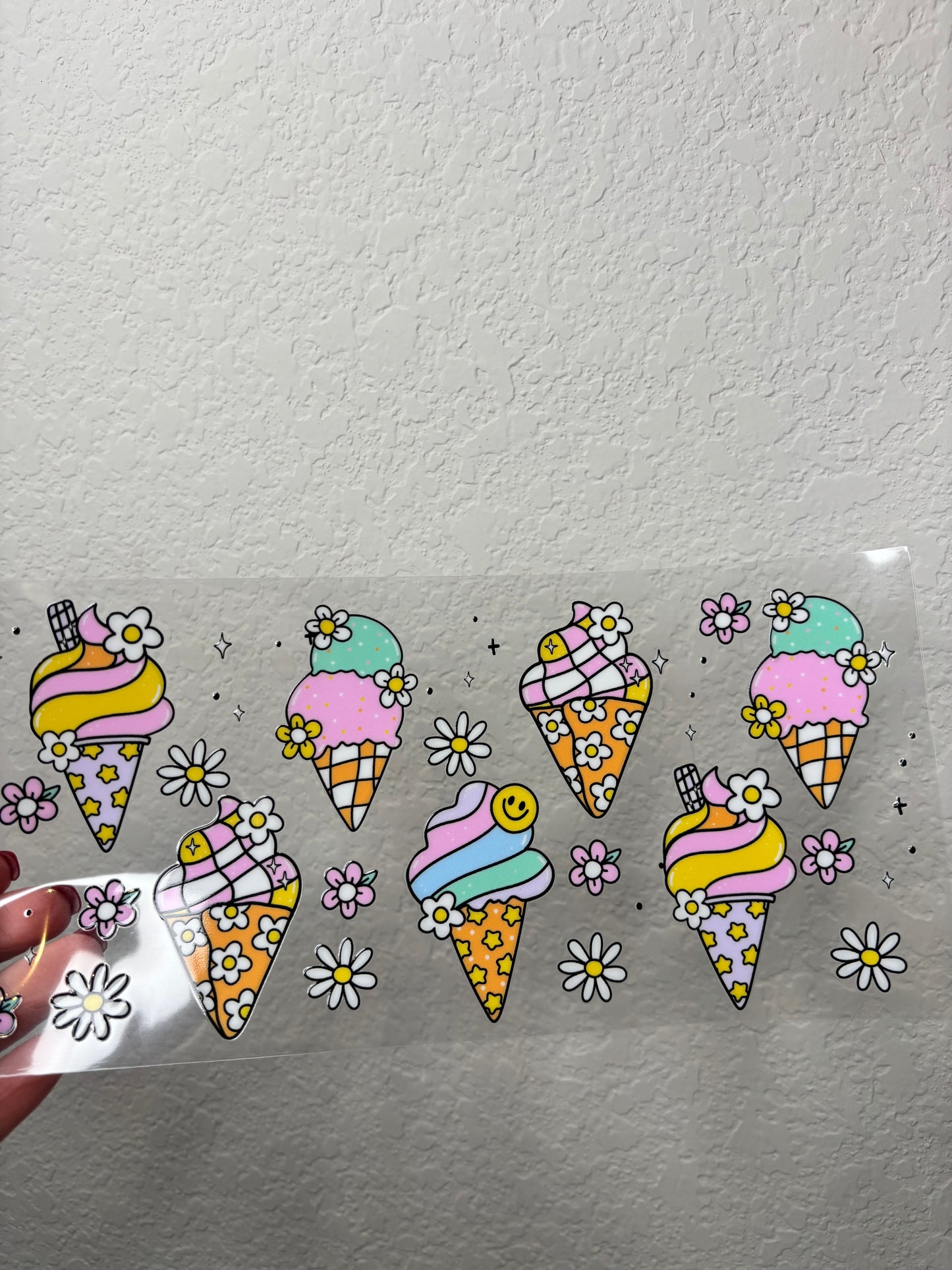 Ice Cream Cone UV DTF Cup wrap