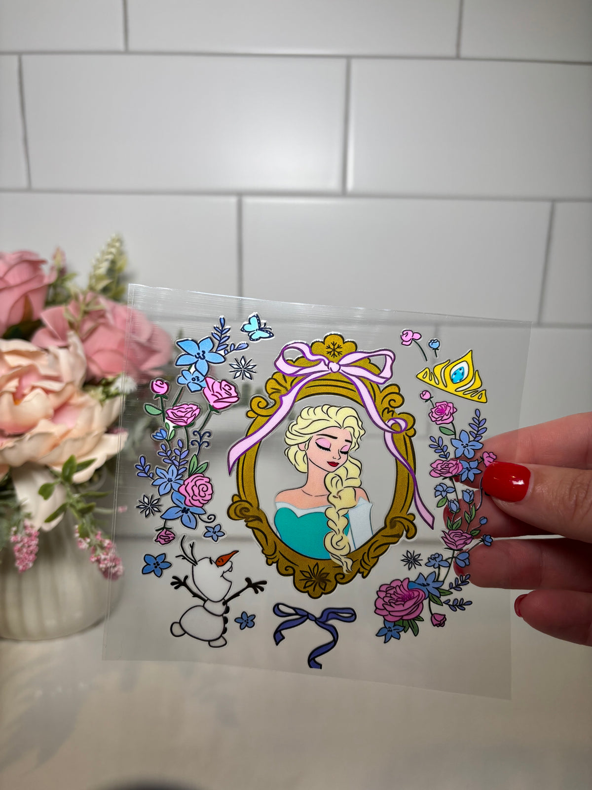 4-Floral Princess Fram UV DTF Decal