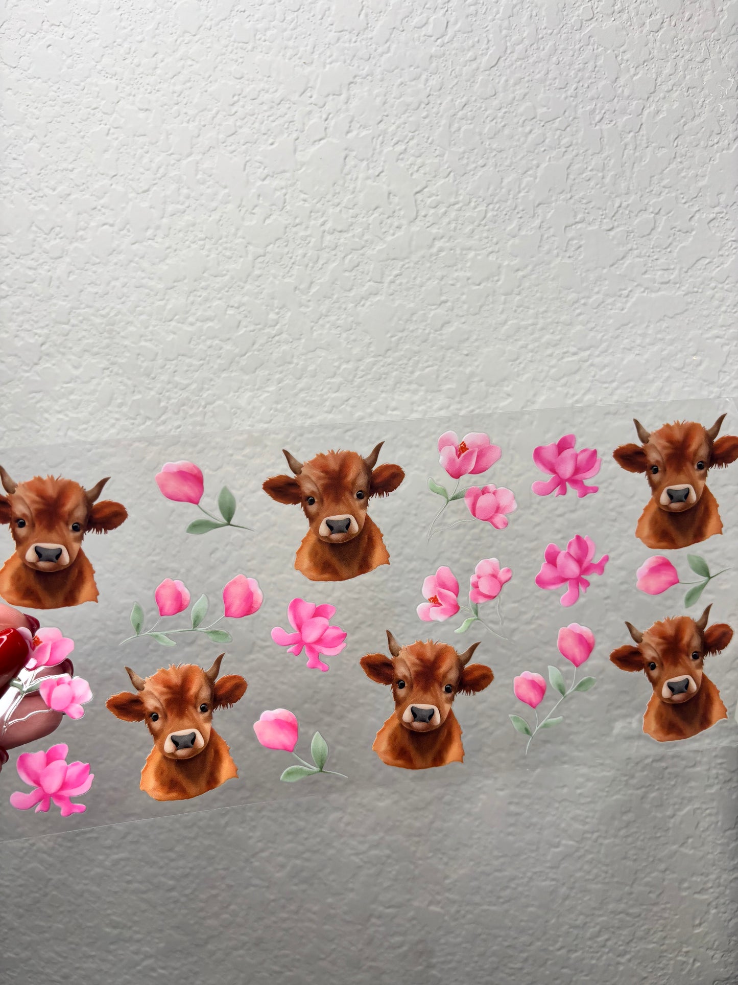 Floral Cow UV DTF Cup Wrap