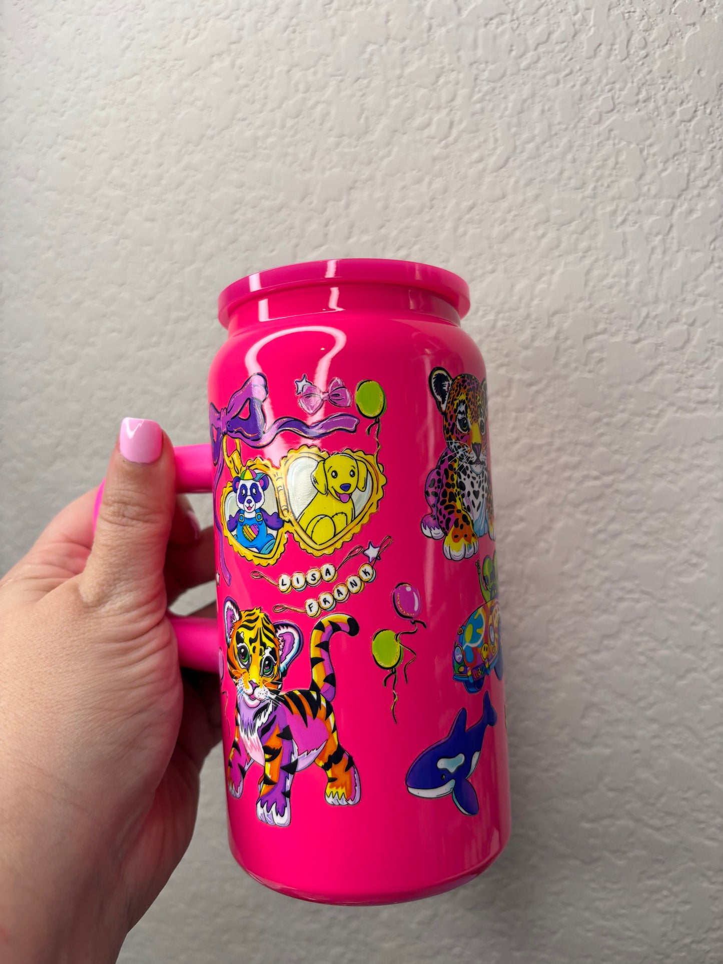 90s Bright Pink 16 Ounce Stainless