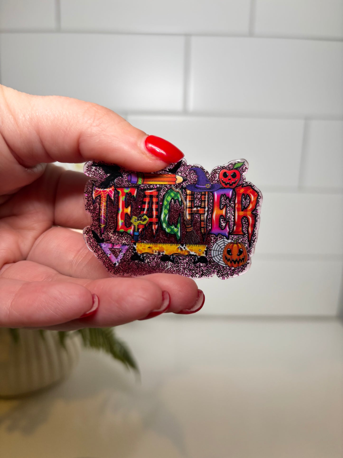 4-Spooky Teacher Acrylic Flatback