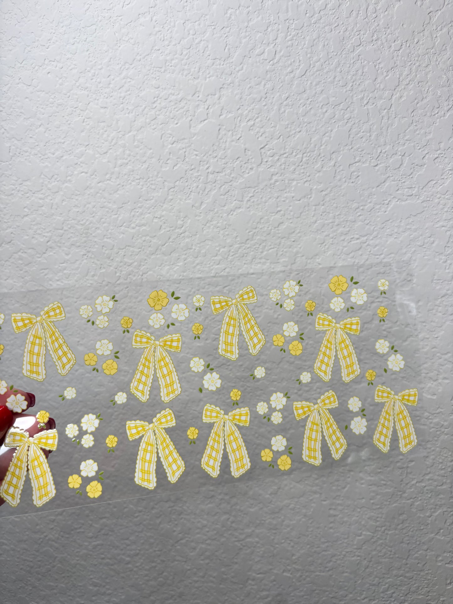 Yellow Bows UV DTF Cup Wrap