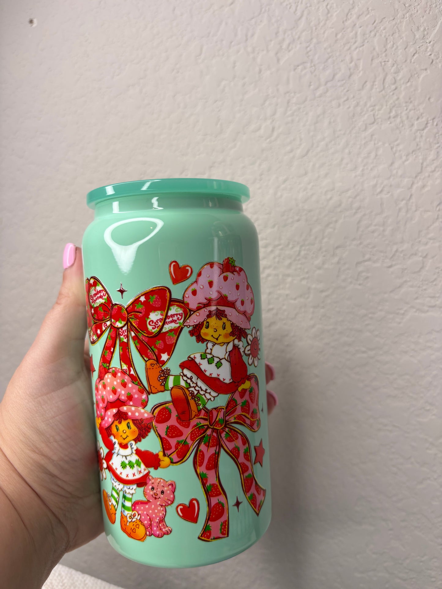 Strawberry Girl Bow Green Stainless Steel