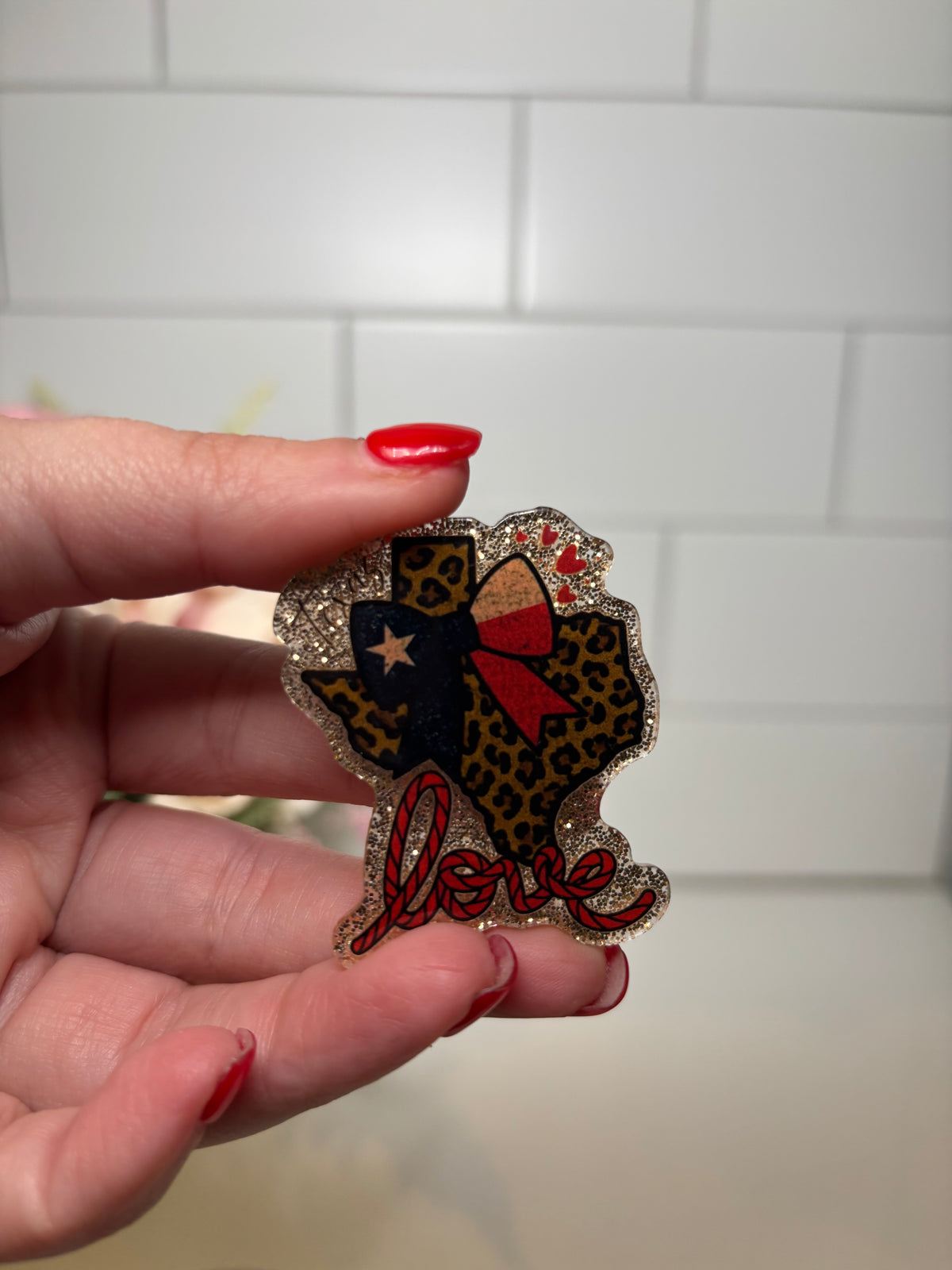 4-Texas Leopard Acrylic Flatback