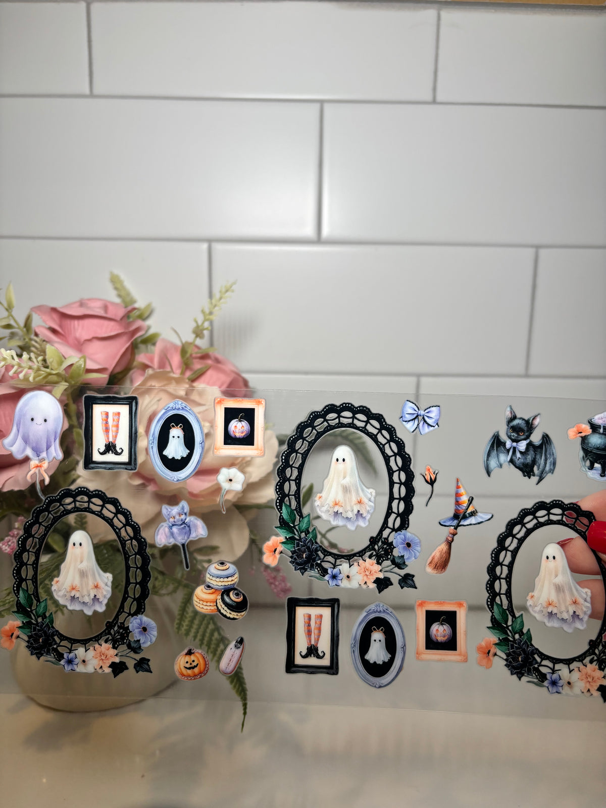 6-Vintage Frame Ghost UV DTF Cup Wrap
