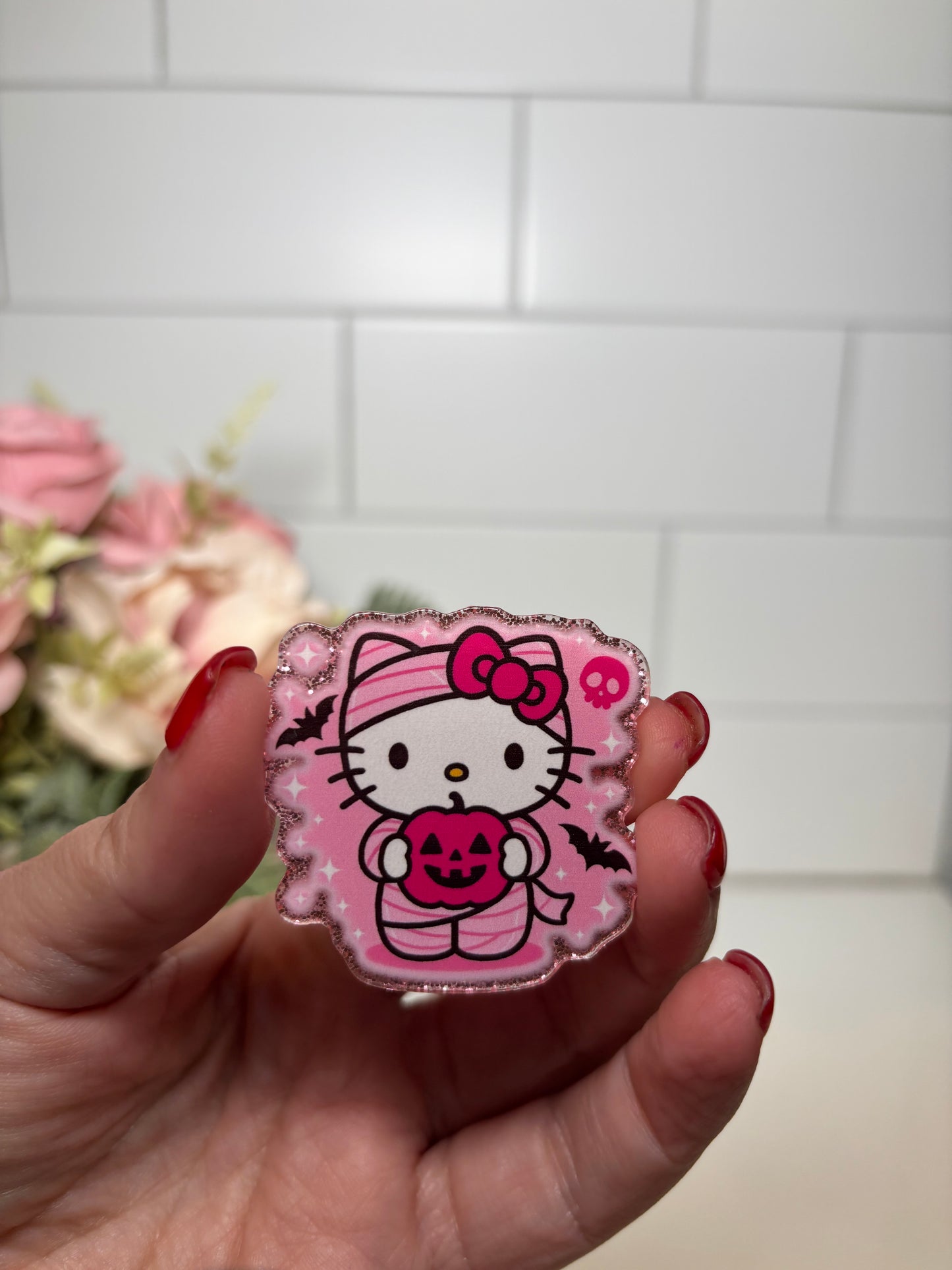 4-Pink Kitty Mummy Acrylic Flatback