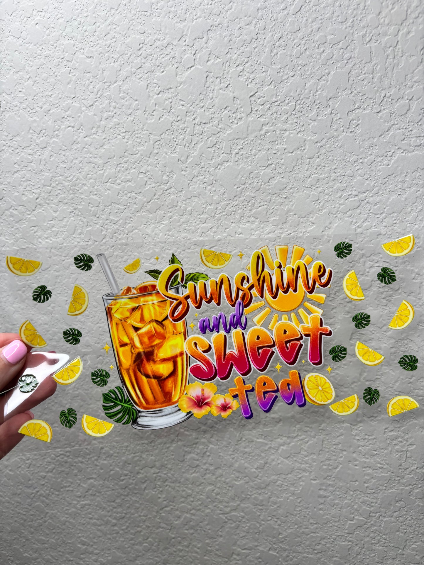 Sunshine and Sweet Tea UV DTF Cup Wrap