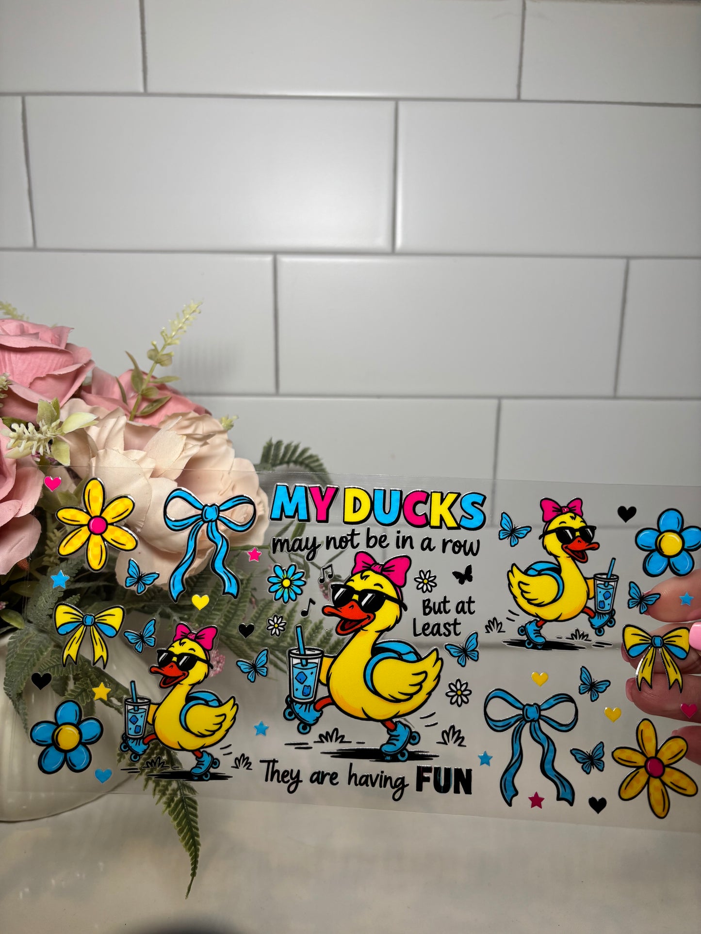 1-Ducks Having Fun UV DTF Cup Wrap