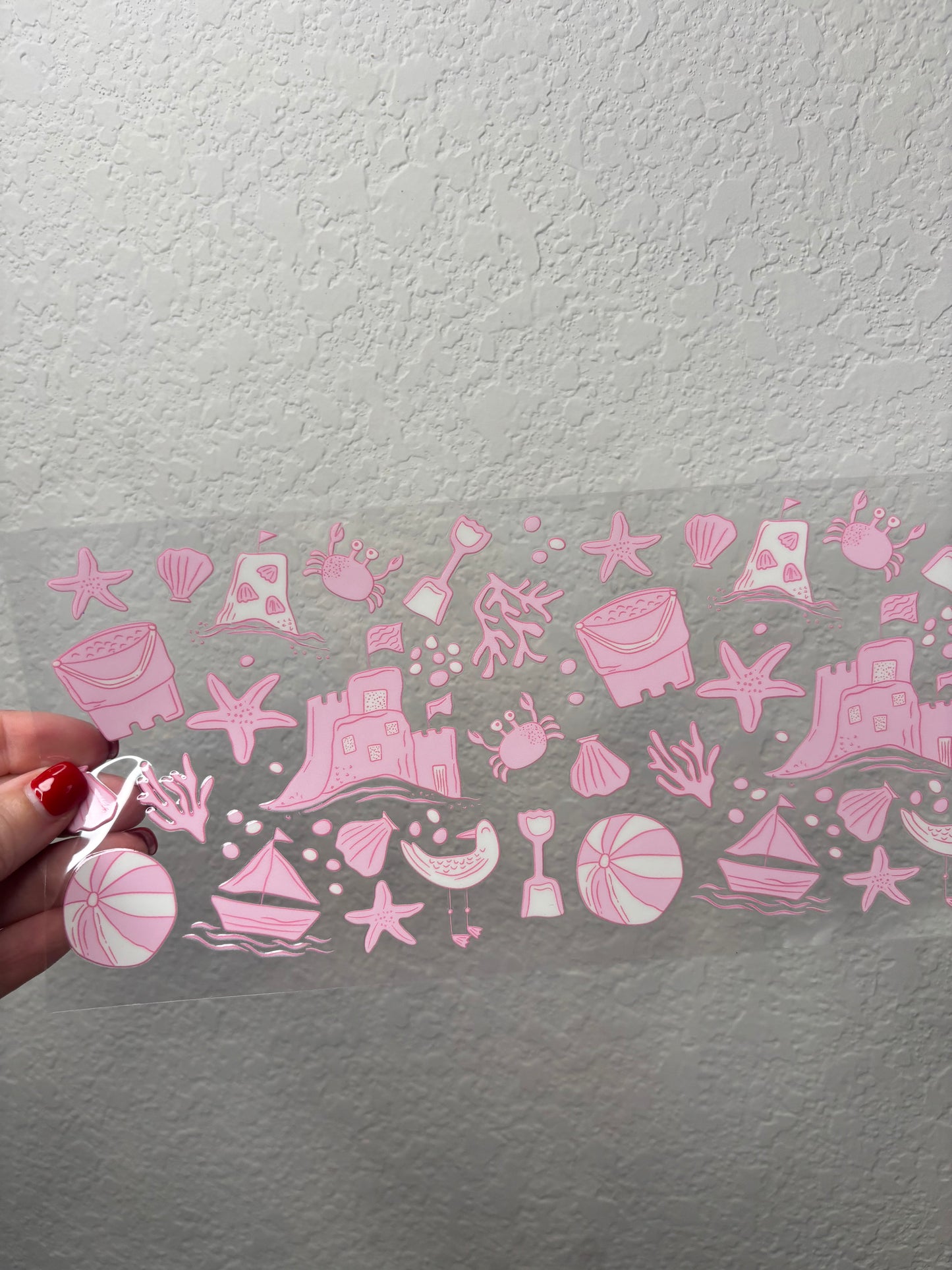 Pink Beach UV DTF Cup Wrap