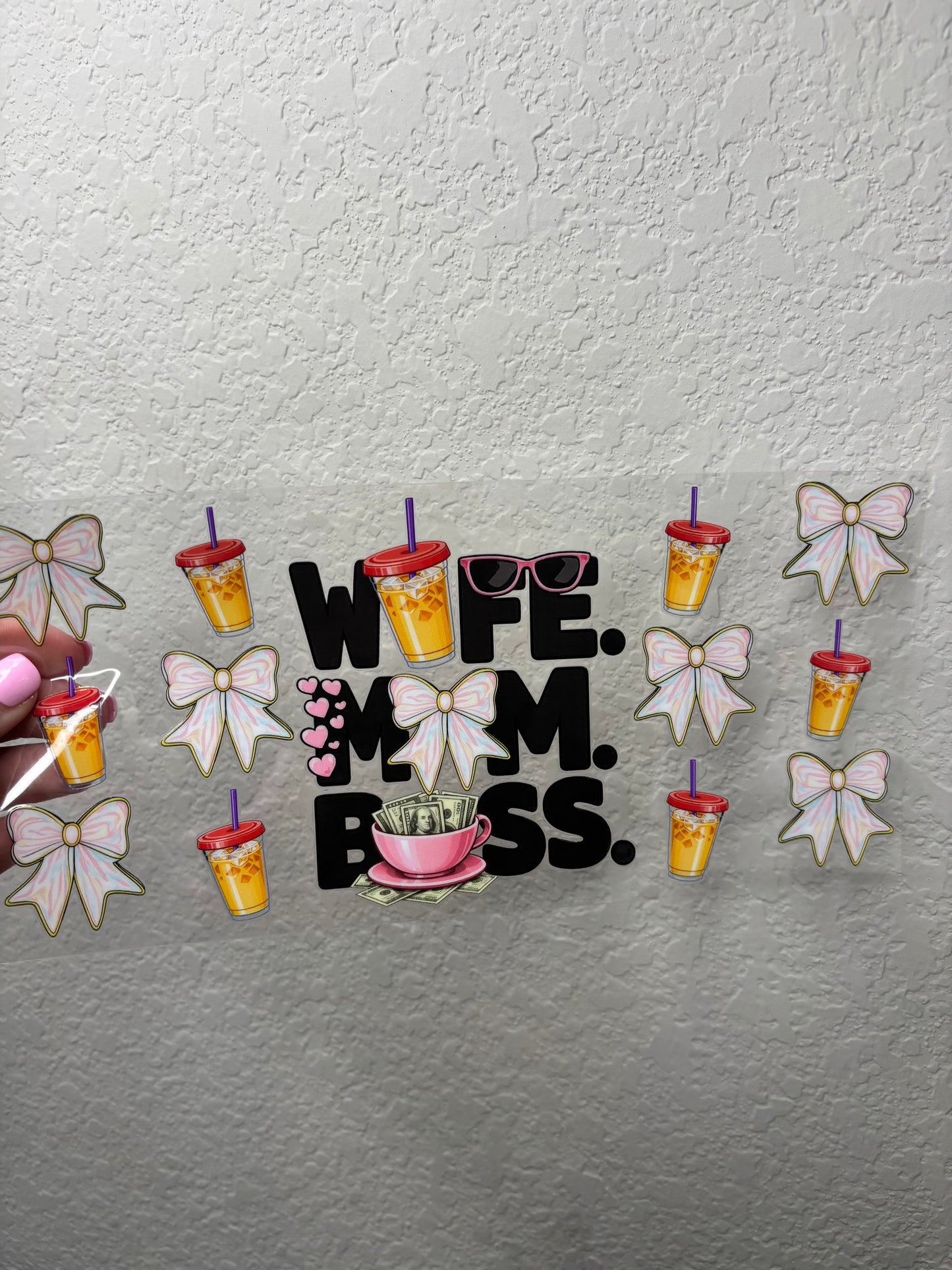 Wife Mom Boss UV DTF Cup Wrap