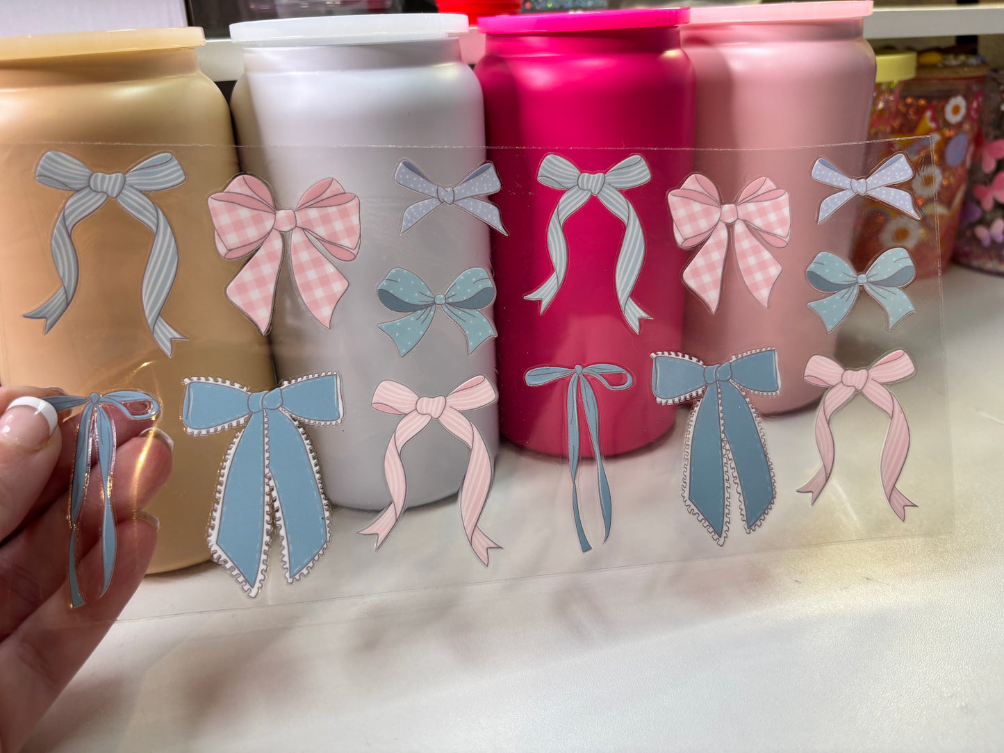 Blue and Pink UV DTF Wrap