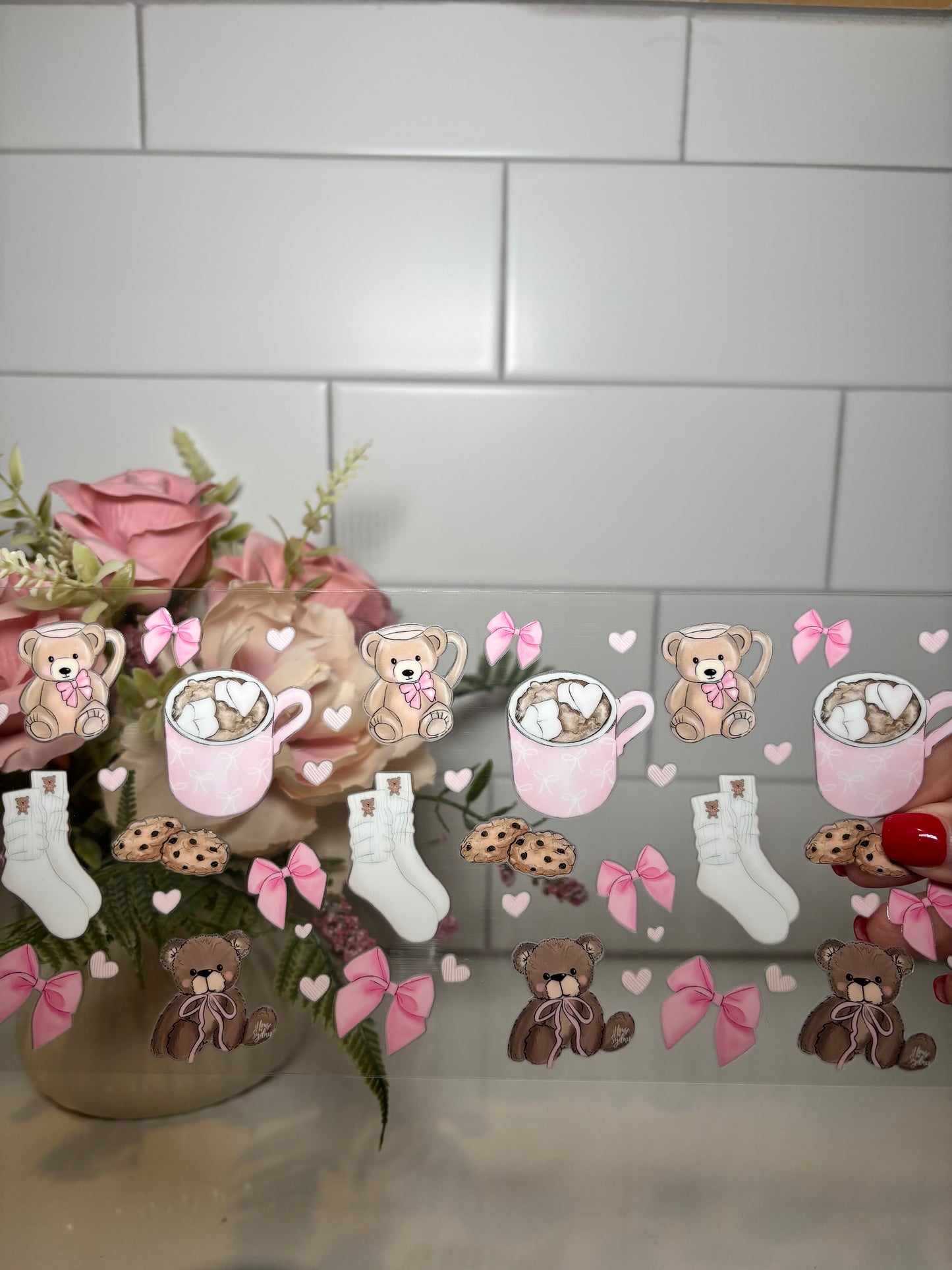 6-Teddy Bear Coca UV DTF Cup Wrap