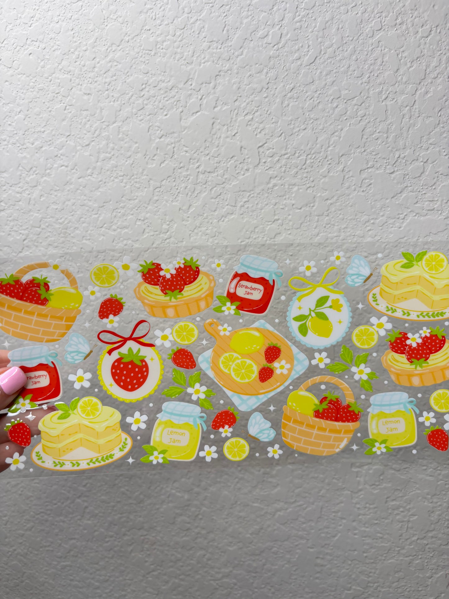 Strawberry Picnic UV DTF Cup Wrap