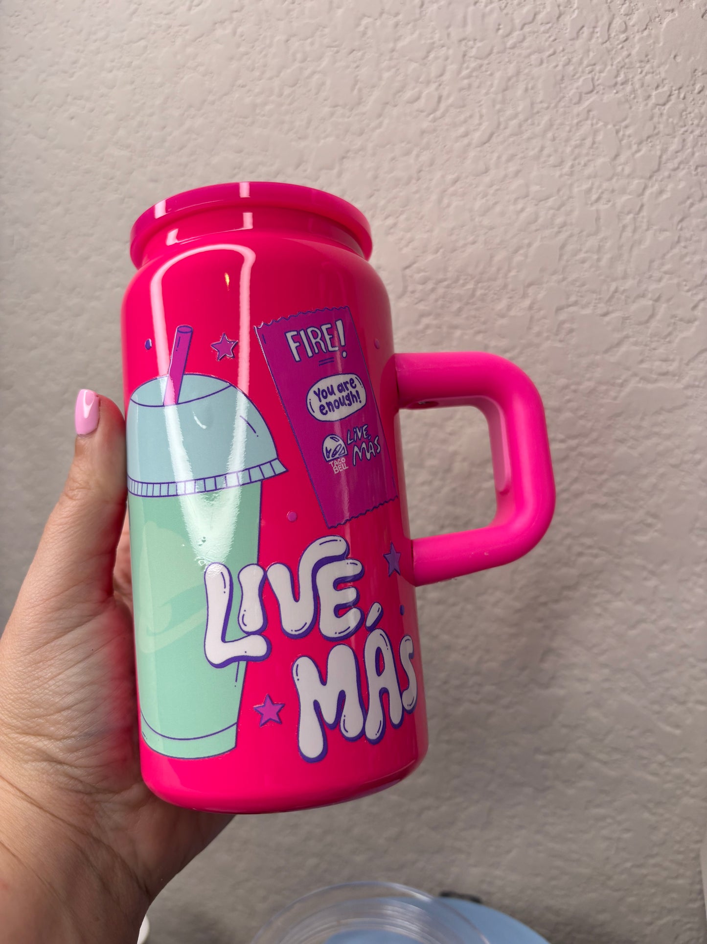 Live Mas Bright Pink 16 Ounce Stainless