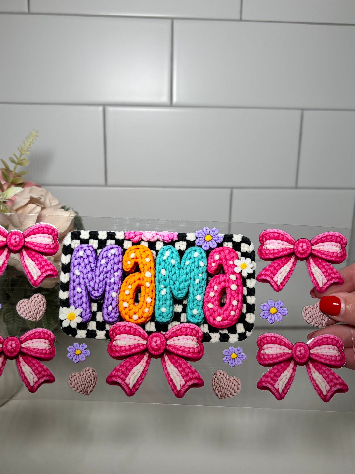 3-Mama Crochet UV DTF Cup Wrap