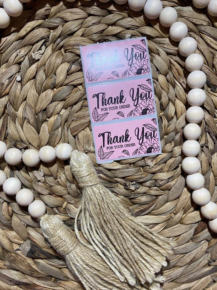Thank You For Your Order Floral Thermal Sticker