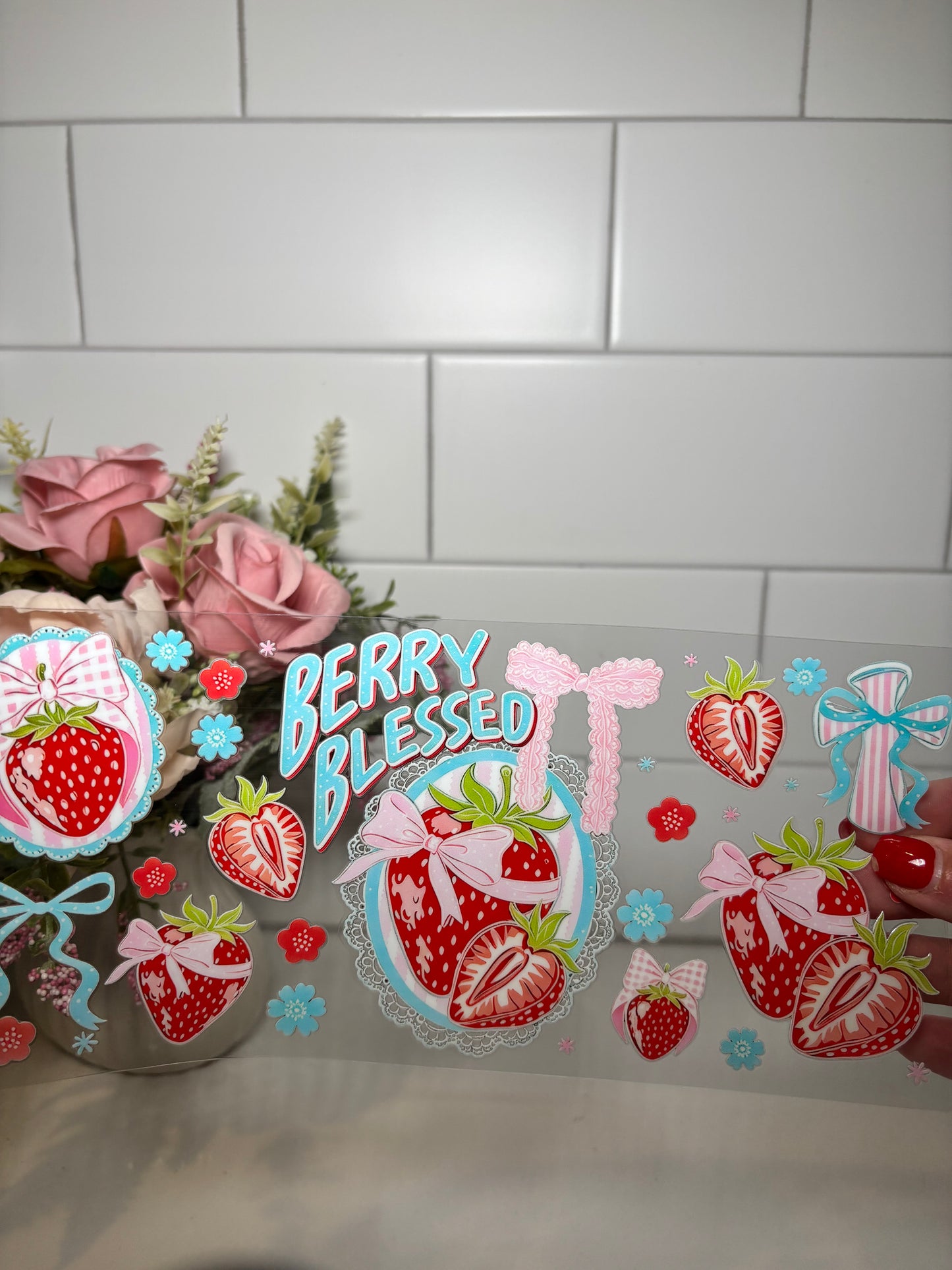 5-Berry Blessed UV DTF Cup Wrap