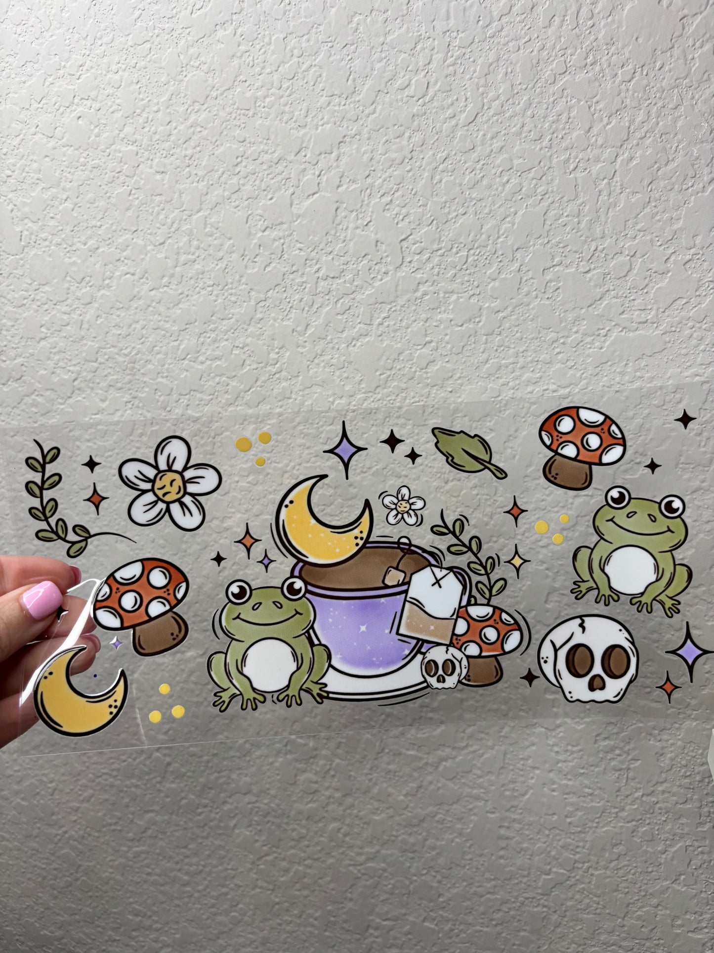 Frog and Mushroom UV DTF Cup Wrap