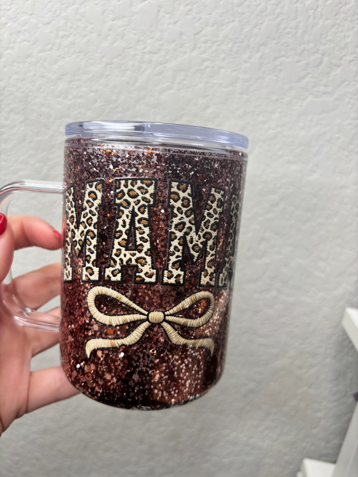 Mama Glitter Acrylic Coffee Cup