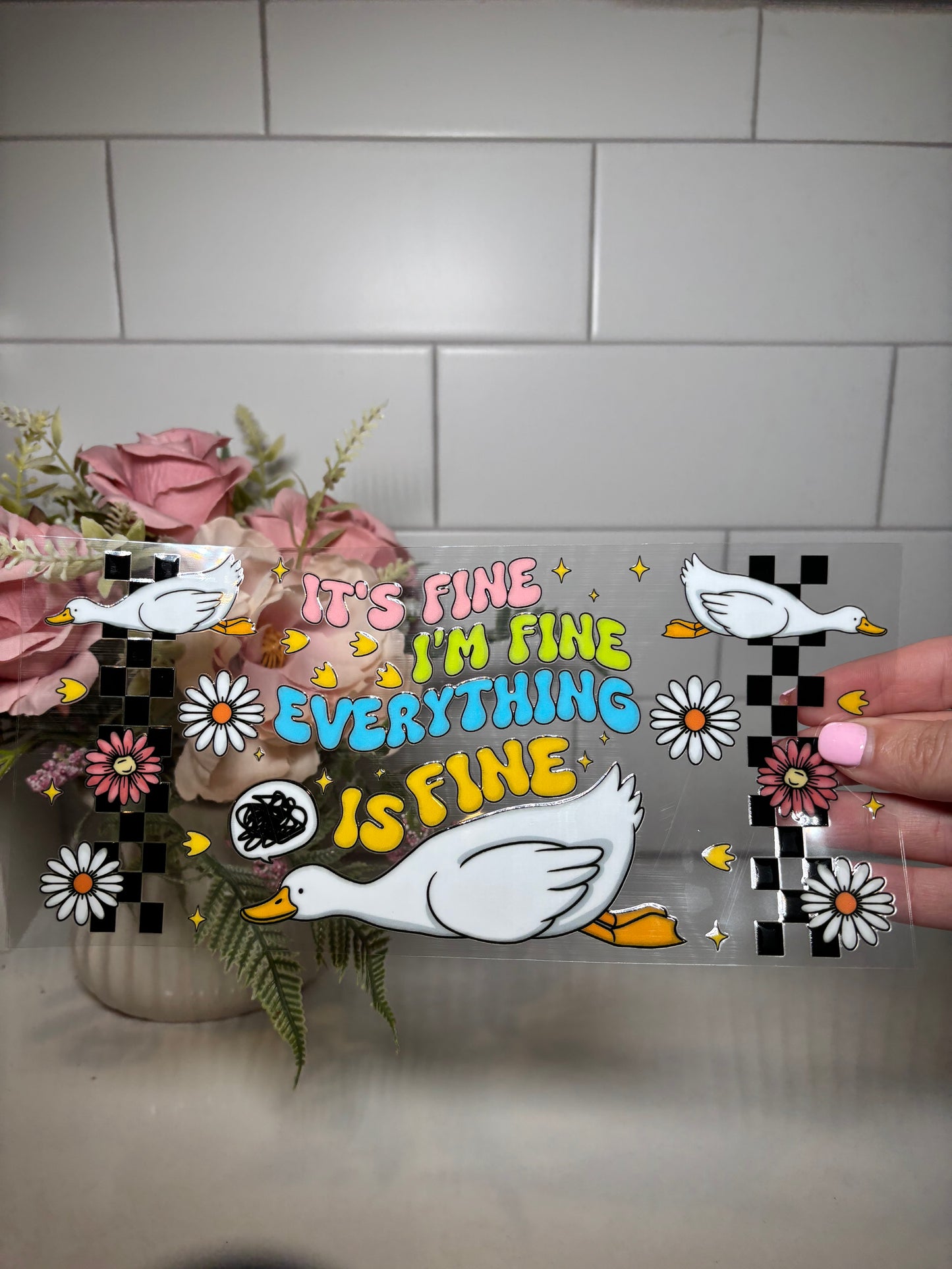 Everything is Fine UV DTF Cup Wrap