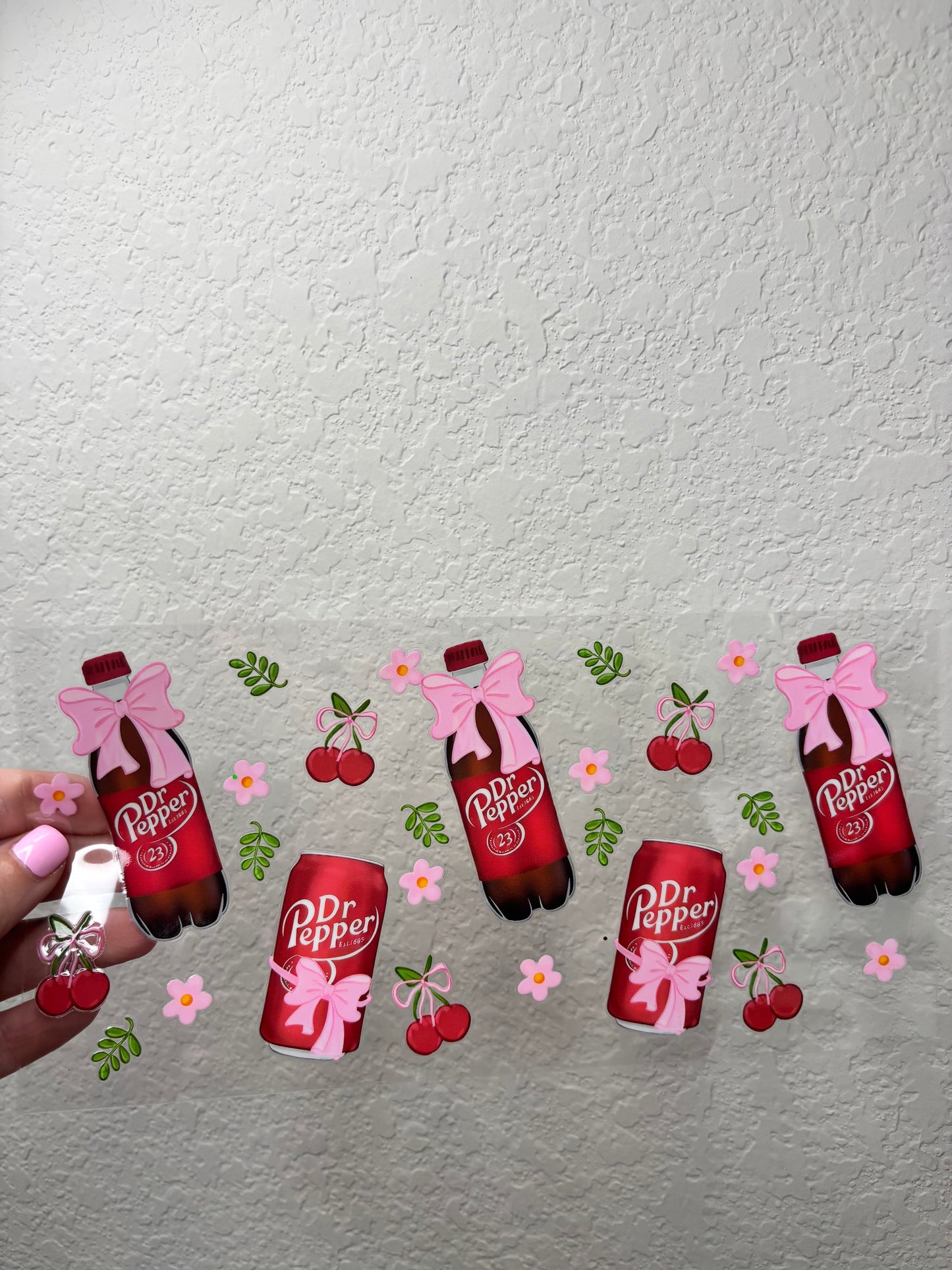 DP Bottle and Cherries UV DTF Cup Wrap