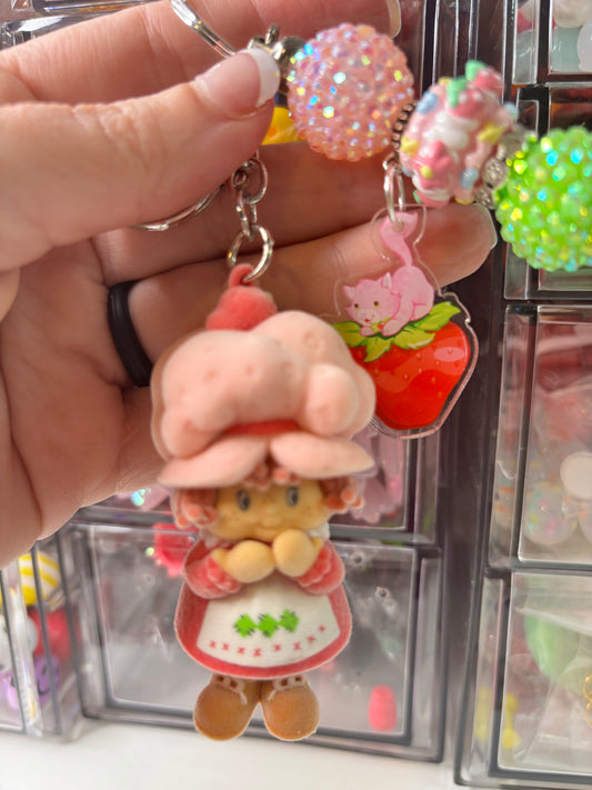 Strawberry Shy Girl Keychain / Bagcharm