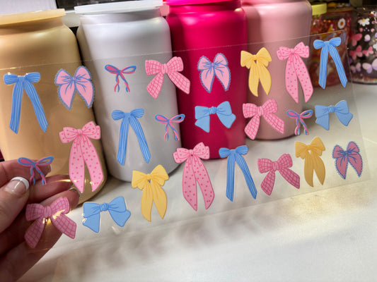 Colorful Bows UV DTF Cup Wrap