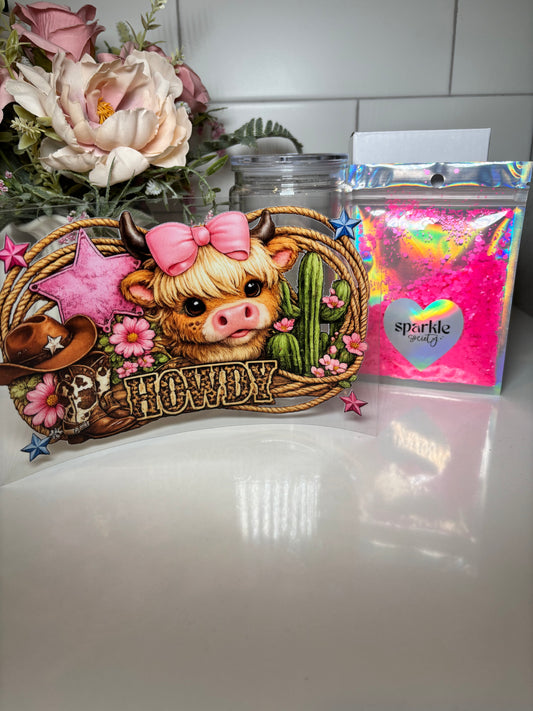 Higland Cow Howdy Snowglobe Kit