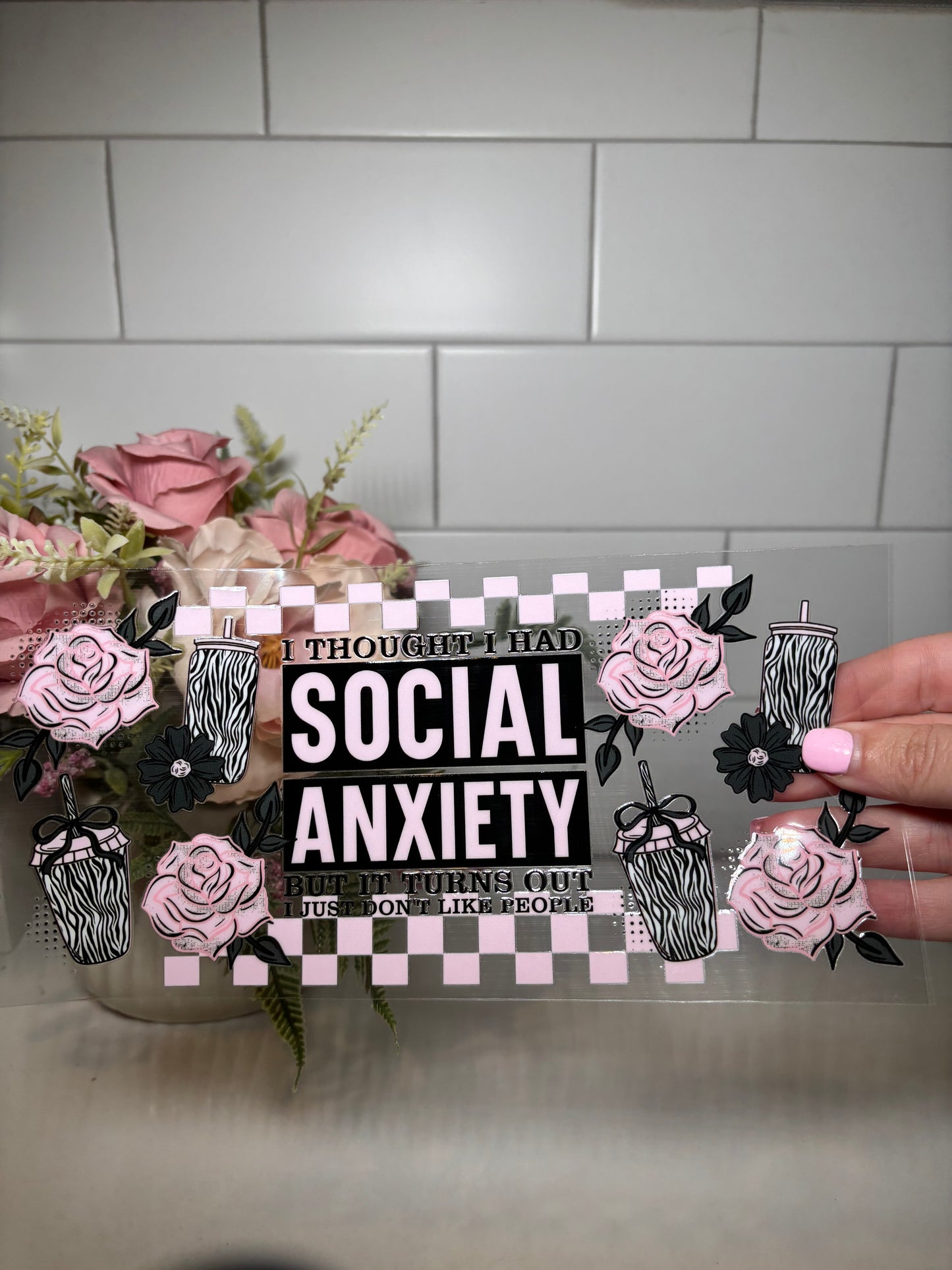 Social Anxiety UV DTF Cup Wrap