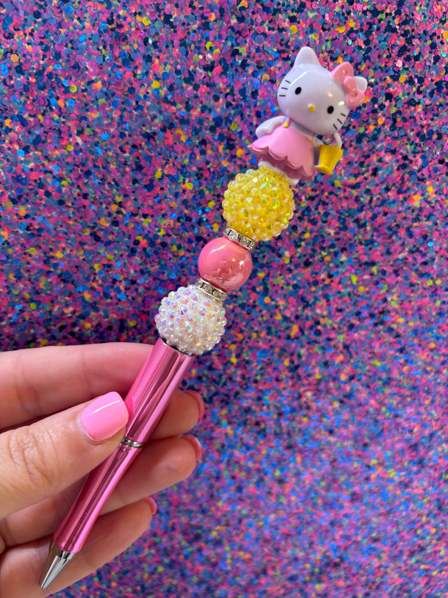Lemonade Kitty Beaded Pen