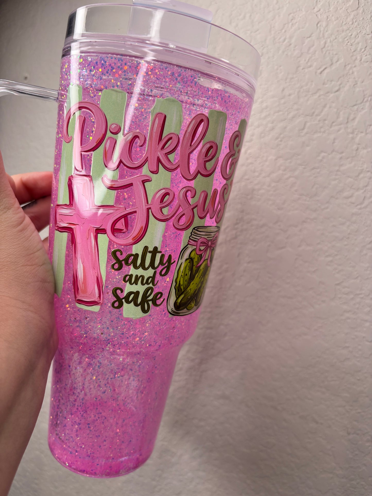 Pickles and Jesus 30 Ounce Snowglobe Tumbler