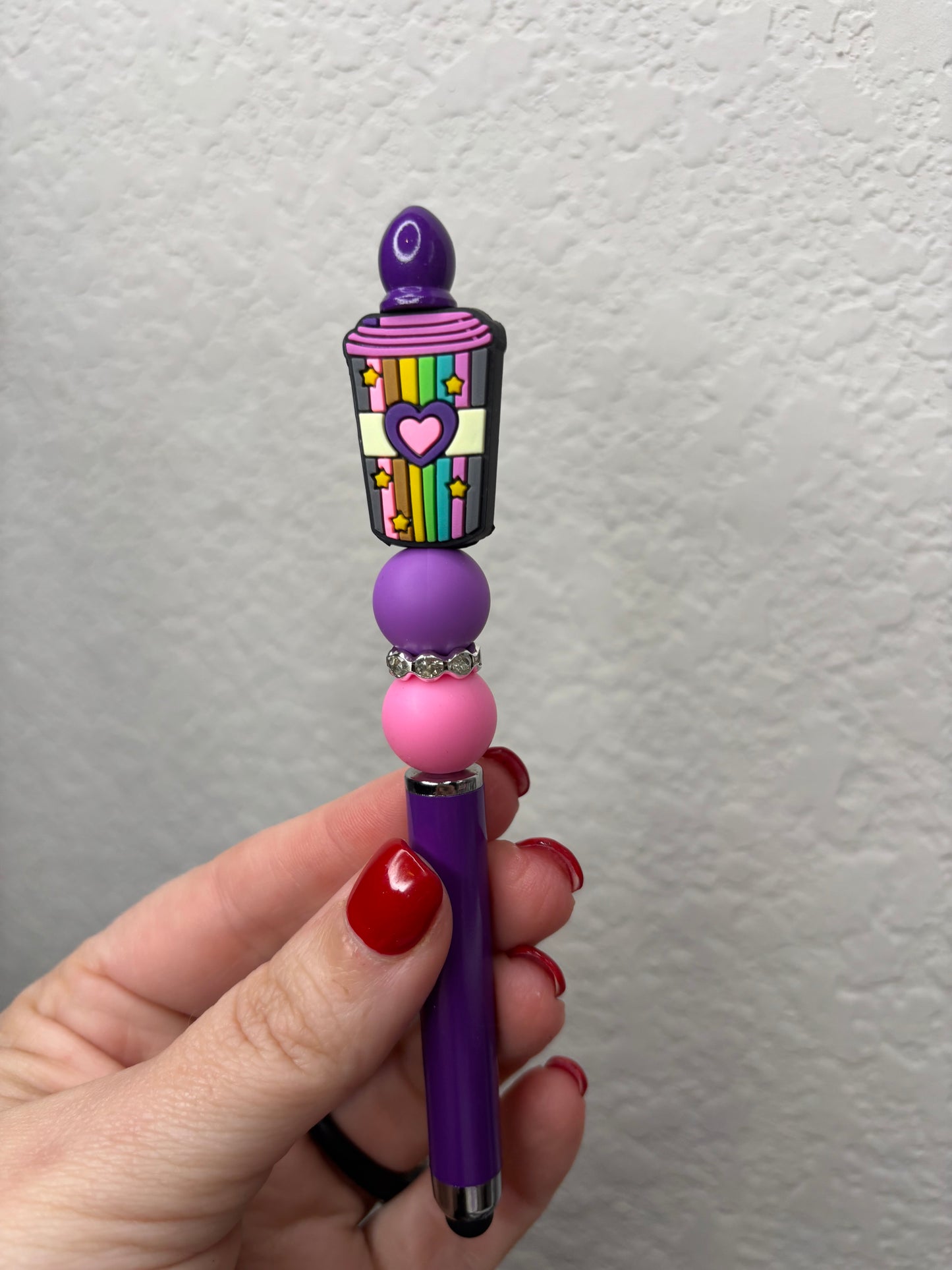 Heart Coffee Cup Beaded Stylus
