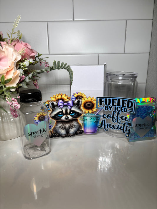 Raccoon Glitter Snowglobe Kit