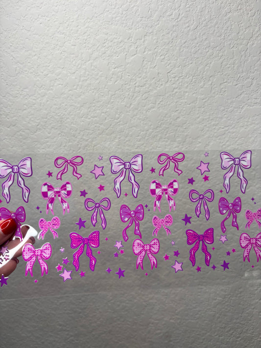 Purple Bow UV DTF Cup Wrap