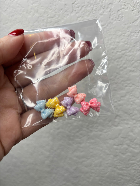 Polka Dot Bow Mixed Color Flat Backs
