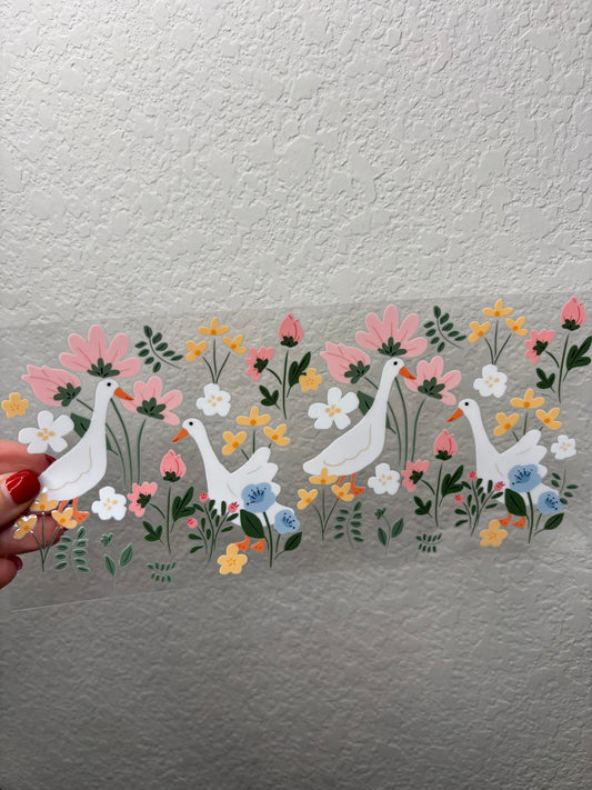 Floral Geese UV DTF Cup Wrap