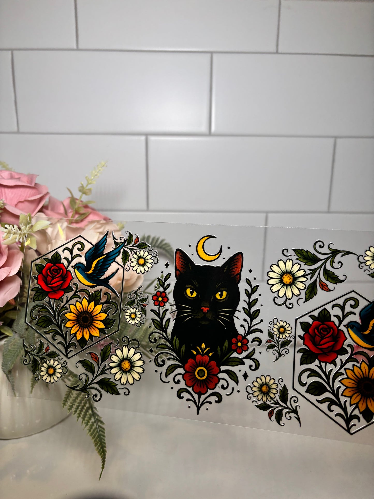 1-Black Cat UV DTF Cup Wrap