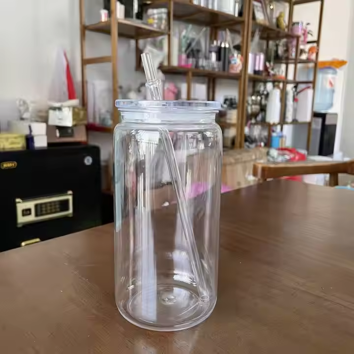 16 Ounce Clear Lid Snowglobe Tumbler