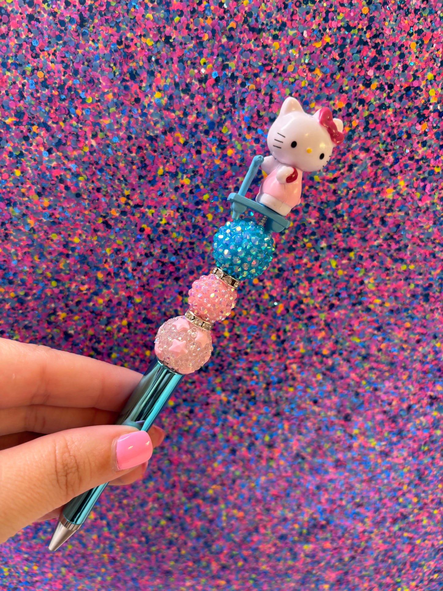 Kitty on Scooter Beaded Pen