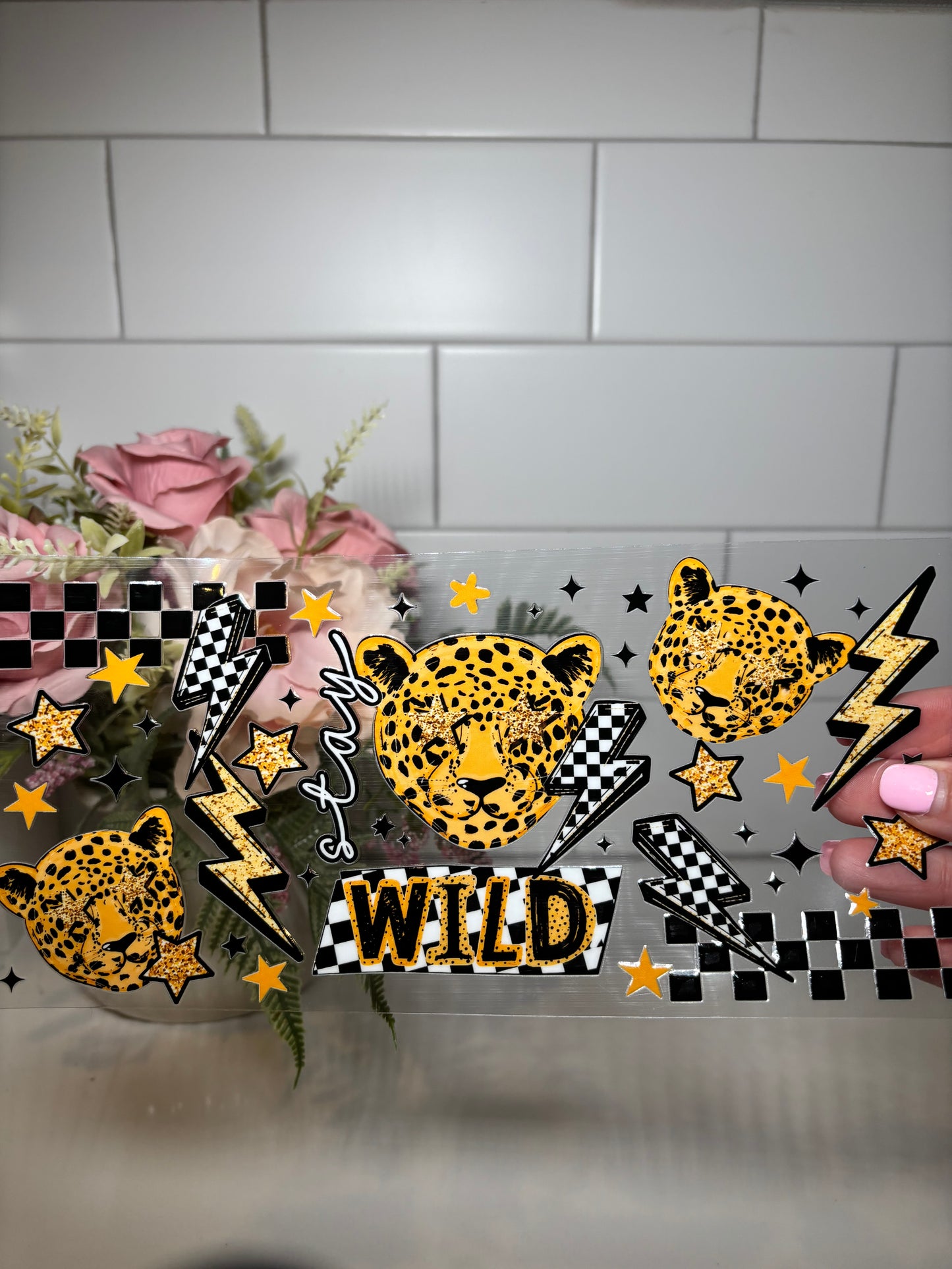 Wild Checkered UV DTF Cup Wrap
