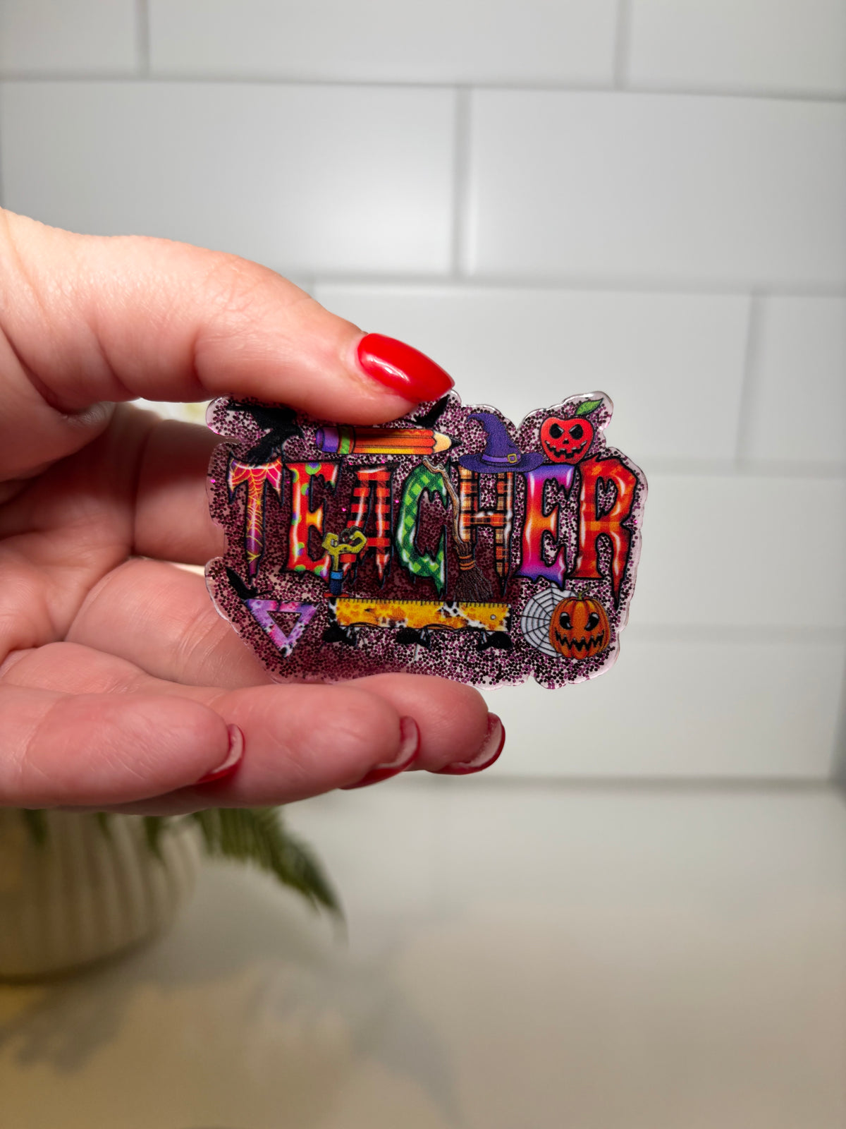 4-Spooky Teacher Acrylic Flatback