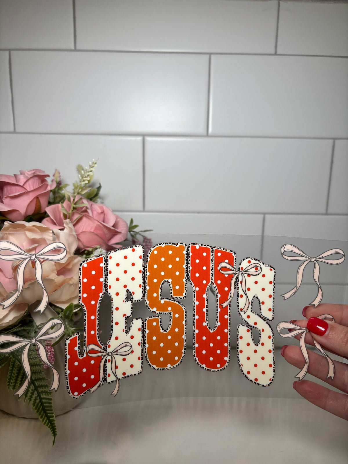 6-Polka Dot Jesus UV DTF Cup Wrap