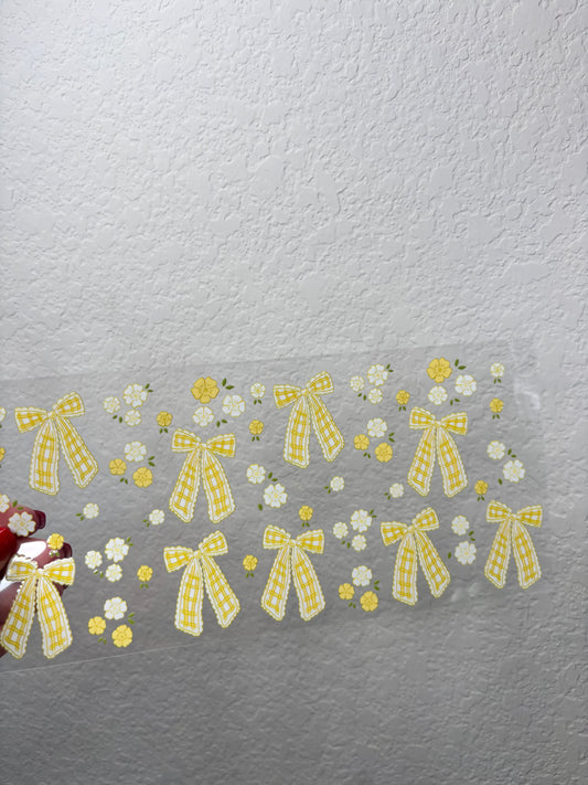 Yellow Bows UV DTF Cup Wrap