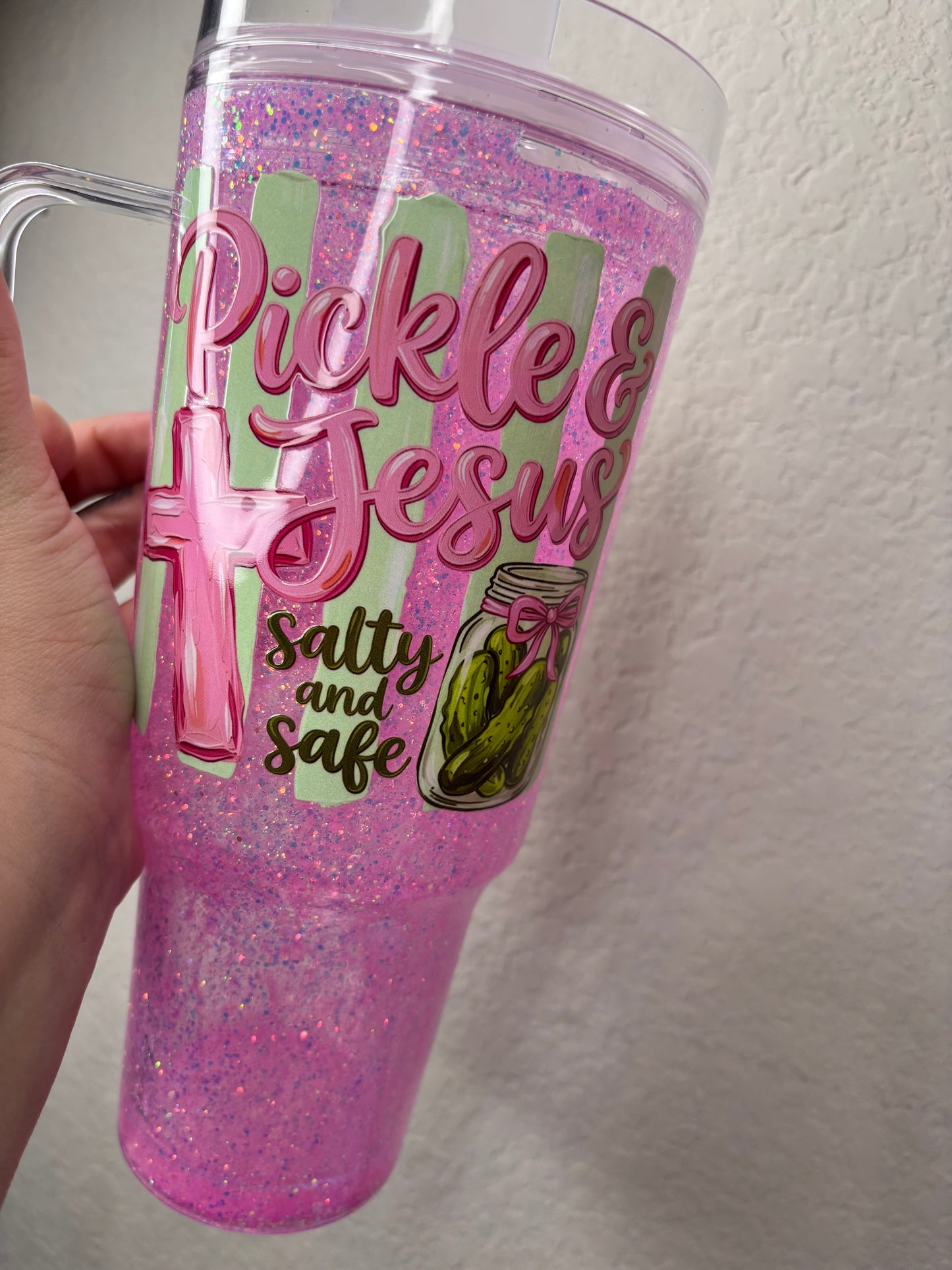 Pickles and Jesus 30 Ounce Snowglobe Tumbler