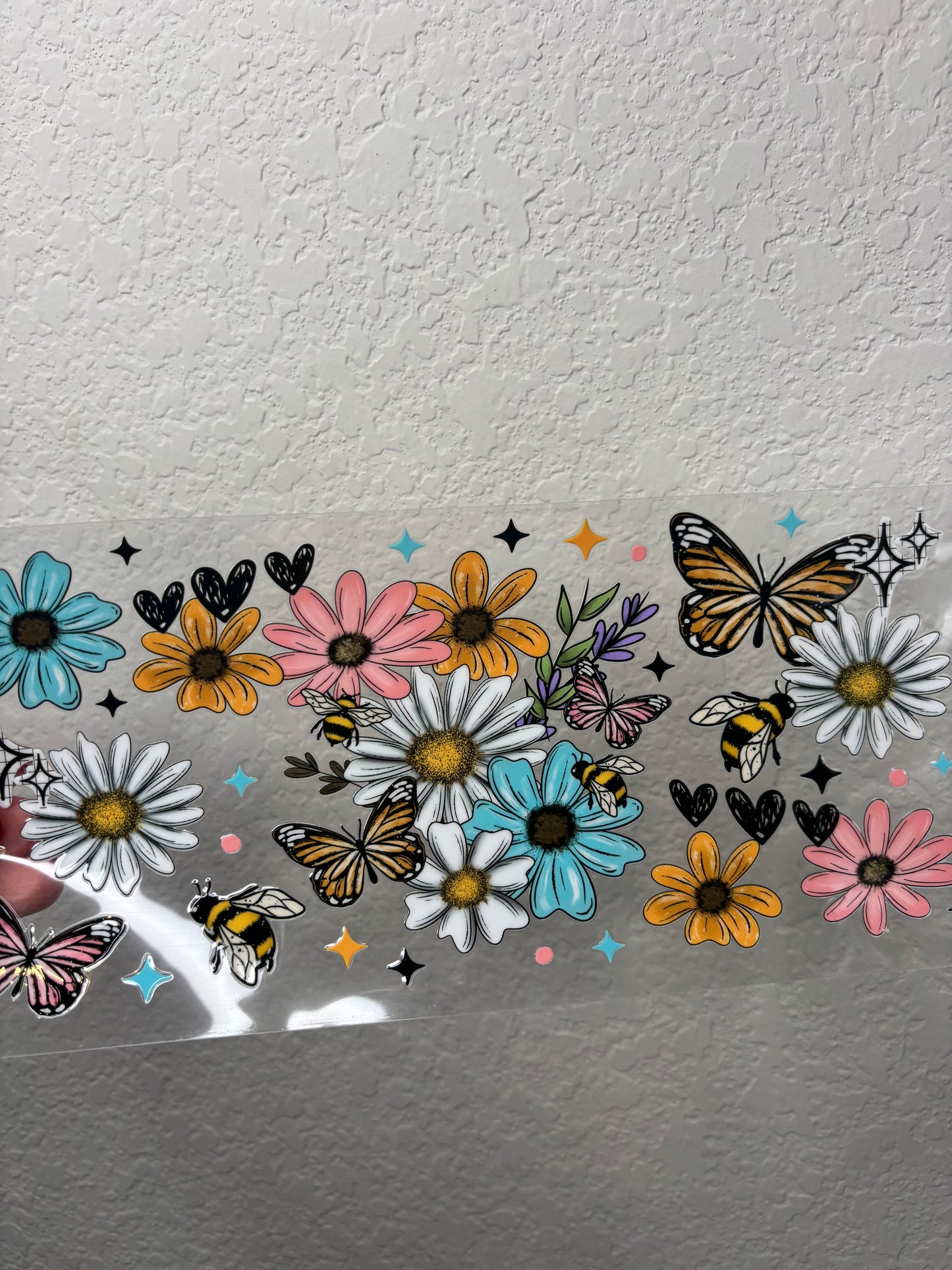 Butterfly and Daisy UV DTF Cup Wrap