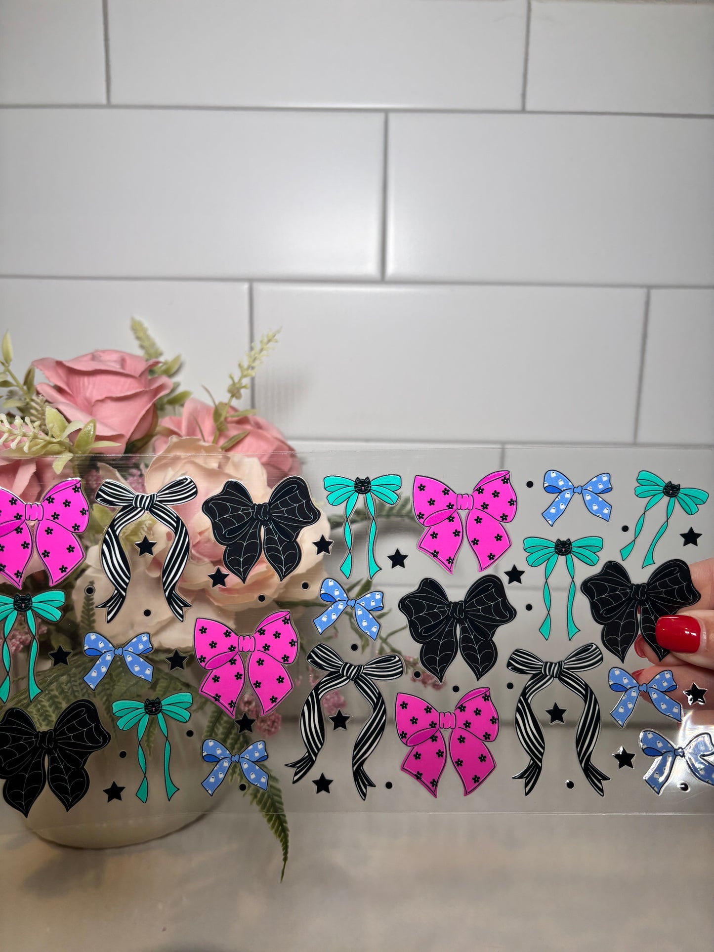 6-Halloween Bows UV DTF Cup Wrap