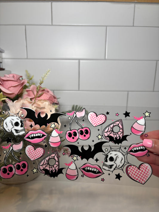 2-Pink Halloween UV DTF Cup Wrap